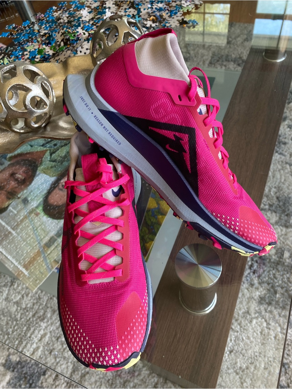 Nike Women's Pegasus Trail Gore Tex Hot Pink and Yellow Trail Running Shoes - Picture 4 of 10